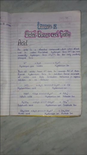 Class 10th Lesson 2 Acid Base And Salt🧂Full complete Notes #class notes #chapter wise #cbse notes