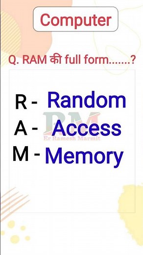 What is the Full form of RAM? | Computer