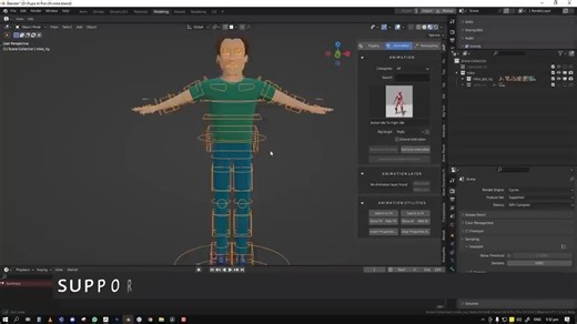 Blender插件-2000多款3D模型绑定动画预设库 Pupa Animate Pro V1.1