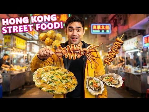 Hong Kong Night Market Food Crawl! Street Food Tour at Night 🇭🇰