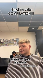 247K views · 6K reactions | Smelling salts compilation video PART 1!! Which reaction did you prefer #barber #barbershop #pranks #challenge #free #trim #smelling #smellingsalts #reaction #comdey #haircut | Mitchyandmatty | Facebook