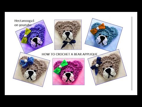 HOW TO CROCHET A BEAR APPLIQUE, trims and embellishments, Pattern # 2574