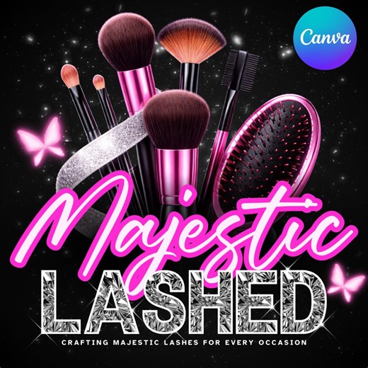 Luxury Makeup Logo Set, Pink Beauty Logo With Pink Brush, Editable Canva Logo for Makeup Artist, Glam Salon Branding, Pink Premade Logo - Etsy Australia