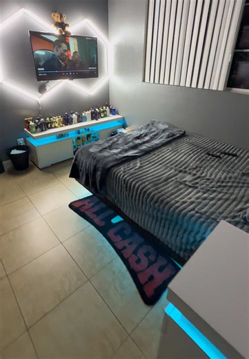 Affordable RGB Floating Bed Frame with Storage