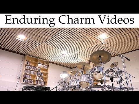 Removable Slatted Ceiling Panels For A Basement Music Studio