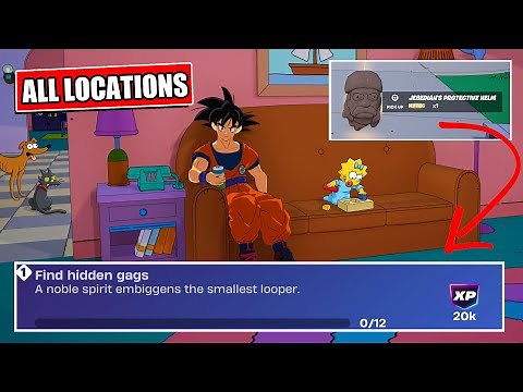 Fortnite | How to find ALL 12 Hidden Gags (Simpsons Milestone Quest)