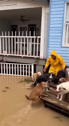 155K views · 4.4K reactions | Using a Plank to Save Dogs Trapped in Raging Flood Channel | Alone Story | Facebook