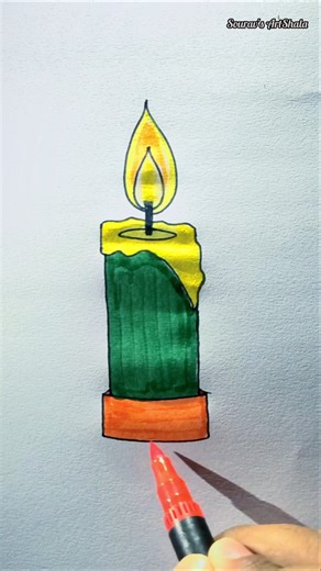 Candle Drawing//-#candle #shorts #shortsvideo #shortsfeed #drawingideas #drawingtutorials #easy