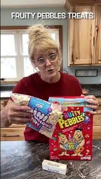 Fruity Pebbles Marshmallow Treats #fruitypebbles #justthebells10 #desserts