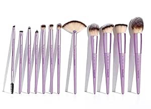 Trademark Beauty The Essentials Makeup Brush Collection - Makeup Brushes, Synthetic Bristles, Blending, Shading, Contour - Lavender, 12-Piece Set