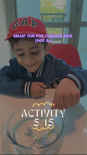 PepperMint on Instagram: "A paper clip usually sinks in water… but not this time! 💧 When you place it gently on the surface, the water’s surface tension acts like an invisible skin, holding it up! 🧠 Try this quick science trick with your kids and see their eyes light up! 🌈 #curiousmindsseries #peppermintkidos #stemforkids #surfacetension #sciencefun #ʟᴇᴀʀɴɪɴɢᴛʜʀᴏᴜɢʜᴘʟᴀʏ #miniinventor #physicsforkids"