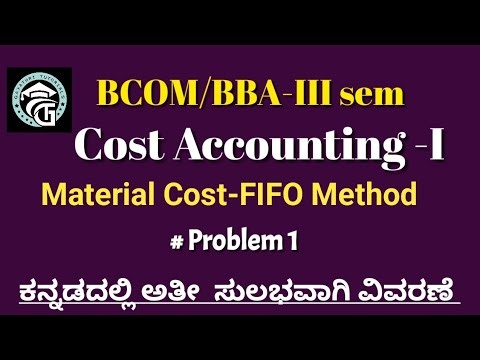 Problems on Material cost -FIFO Method -Cost Accounting -BCOM/BBA