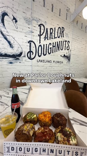 LALtoday on Instagram: "Is this the next big thing on the foodie scene? @lakelandparlor is changing the game with a new savory menu, combining their layered donuts with cheese, chicken, and more salty flavor combos. 🧀 These are available daily, starting at 11 a.m., at the downtown Lakeland shop. If you do-nut want to miss any local food news, subscribe to LALtoday’s daily newsletter — link in bio to sign up for free.📩 #LALtoday // 🎥: @thelaltoday"