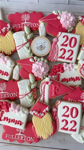 Graduation Cookies: Pretty in Pink Designs