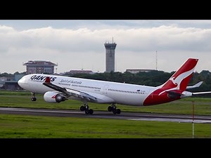 AIRPLANE TAKE-OFFS and LANDINGS | Jakarta Airport Plane Spotting CGK [4K Close Up]