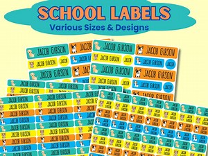 School Supply Labels - Back to School Label Pack - Personalized Kids Name Stickers for Preschool - Waterproof Clothing Tag Label - Etsy