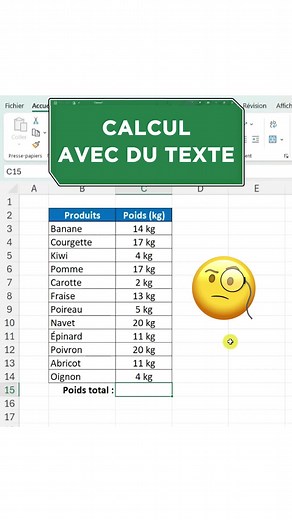 Transformer le texte en nombres dans Excel