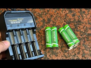 Rechargeable 18650 Battery 4-Pack with Charger by TEKOWEE