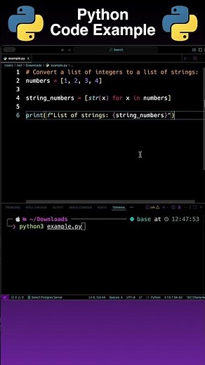Python: Convert a List of Numbers to a List of Strings