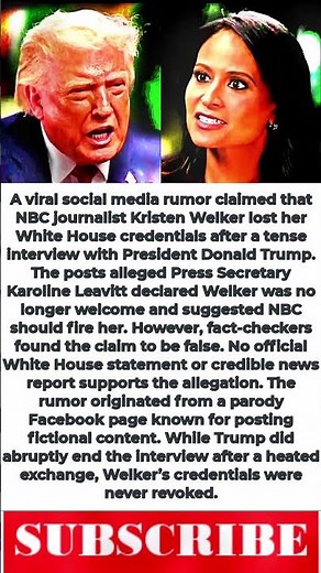Are Kristen Welker's White House Credentials Revoked After Interview With Trump?