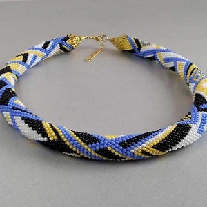 Pastel Beaded Rope Necklace in Lavender & Butter Yellow – Handmade Everyday Jewelry, Custom Length - Etsy