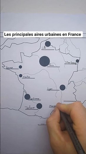 Placer les 10 aires urbaines sur la carte de France #3eme #brevet #géographie #carte #france #geo