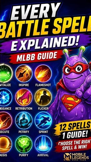 EVERY BATTLE SPELL EXPLAINED | MLBB Guide #moba5v5 #mlbb #ml #short #shortsfeed #shortvideo