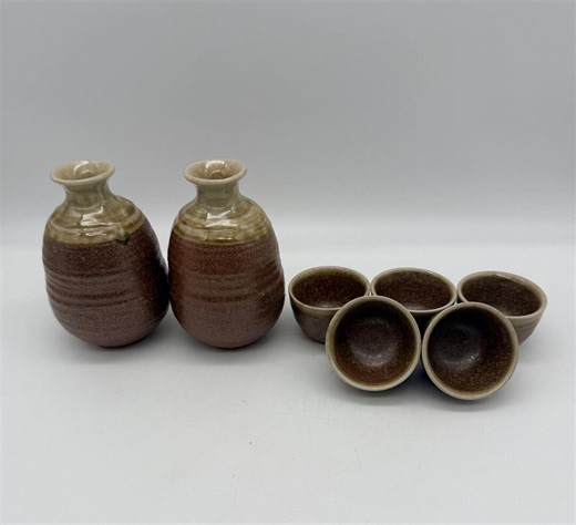 Japanese Pottery Sake Set - Etsy