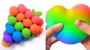 Juguete Uva Arcoíris & Corazón Quebradizo 🌈🍇 | ASMR de Slime Satisfactorio