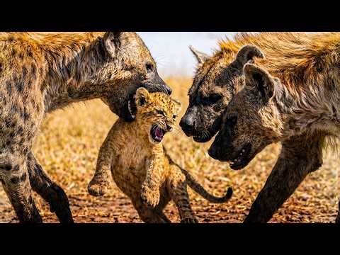 A man finds a lion cub kidnapped by hyenas. then something unbelievable happens!