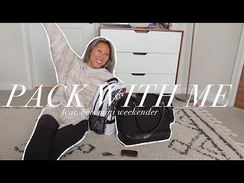 PACK WITH ME: minimal packing for a weekend trip, packing list, feat. beis mini weekender black croc