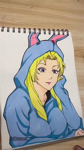 Drawing Yuki Tsukumo in a Bunny Costume