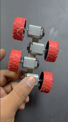 DIY 4 DC Motor Car: Build Your Own Powerful Electric Toy Car #shorts #dcmotor #motor #experiment