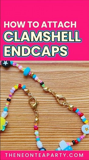 How to Attach Clamshell Endcap Bead Tips to #beadedjewelry #beadedbracelet #beadednecklace #shorts