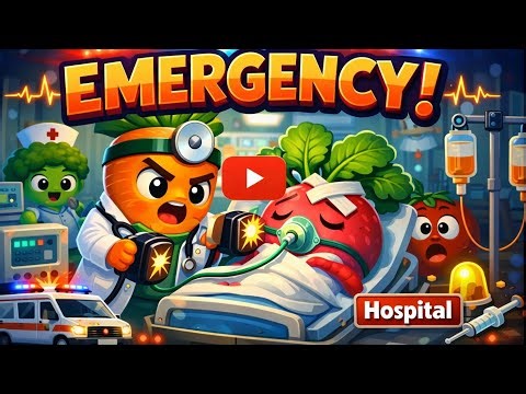 Emergency | Doctor Carrot Saves Radish in Veggie Hospital | Kids Hospital Adventure Animation