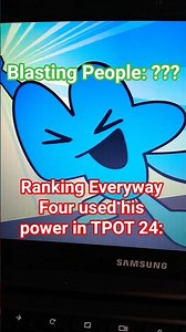 Ranking Everyway Four used his power in TPOT 24! #tpot #tpot23 #tpot24 #bfdi #tpot25
