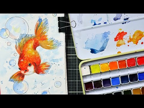 Paint this Goldfish Easy Beginner Watercolor Tutorial