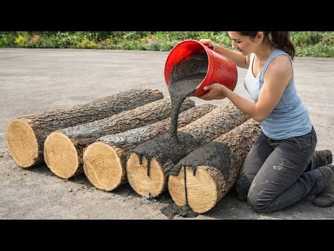 How to make unique garden table and chairs from tree stumps / amazing tree stump recycling ideas