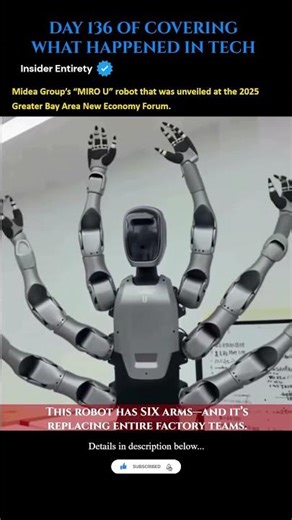 China Unveils 6-Armed Humanoid Robot That Starts Factory Work in 2025 🤖 #technology #techinnovation
