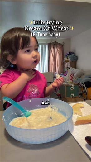Eliana's First Taste of Cream of Wheat