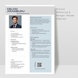 CV Marketing Manager Resume, Editable Canva Template With Cover Letter & Cover Page, Professional Job Application, Career Gift - Etsy Canada