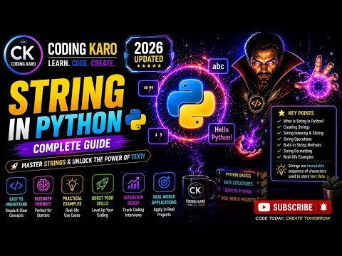 Strings in Python Explained 🚀 | Complete Python String Tutorial for Beginners | #CodingKaro