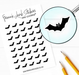 Bat Stickers (1/2" Each), Planner Stickers, Fall Stickers, Halloween Stickers for Planners, Calendars, Scrapbooks, Crafts and More - Etsy