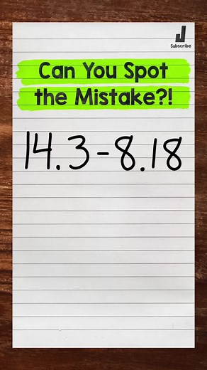 Can You Spot the Mistake? Subtracting Decimals