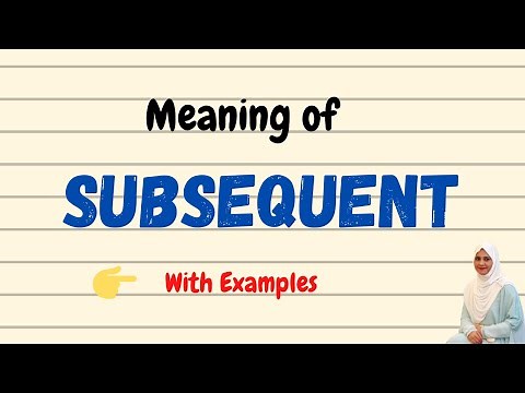 Daily vocabulary | Subsequent Meaning | Vocabgram