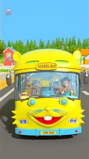 Wheels on the Bus, Animation for Kids #nurseryrhymes #shorts