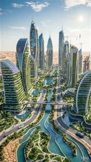 Desert to Futuristic Green City 🌿 (AI Transformation) #viral #ai #memes
