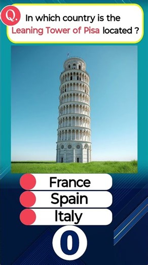 In which country is the Leaning Tower of Pisa? 🇮🇹 📐 #shorts #quiz