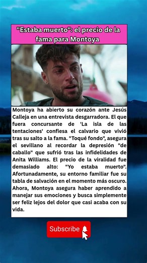 El desgarrador testimonio de Montoya: "Toqué fondo"💔