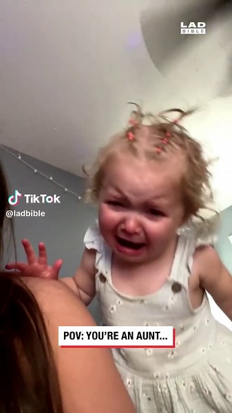 Woman is scaring her crying niece with a silly face 🤣 🎥 @collab | pov you're an aunt